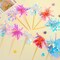10Pcs Happy Birthday Cake Toppers, Foil Firework Cupcake Toppers, Sparkle Tinsel Cake Toppers Cocktail Food Toothpick for Birthday Wedding Baby Shower Graduation Party Supplies